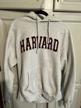 Vintage 90s 2000s Harvard University Hoodie Sweatshirt MV Sport Pro Weave Sz L